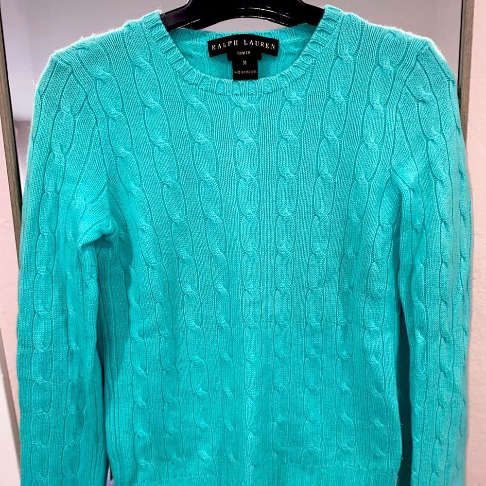 Ralph Lauren Black Label Cable Knit Cashmere Sweater